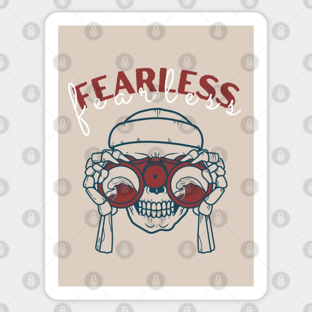 Fearless Skull With Binoculars Sticker by kriitiika